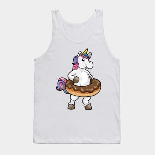 Happy unicorn in a chocolate donat Tank Top